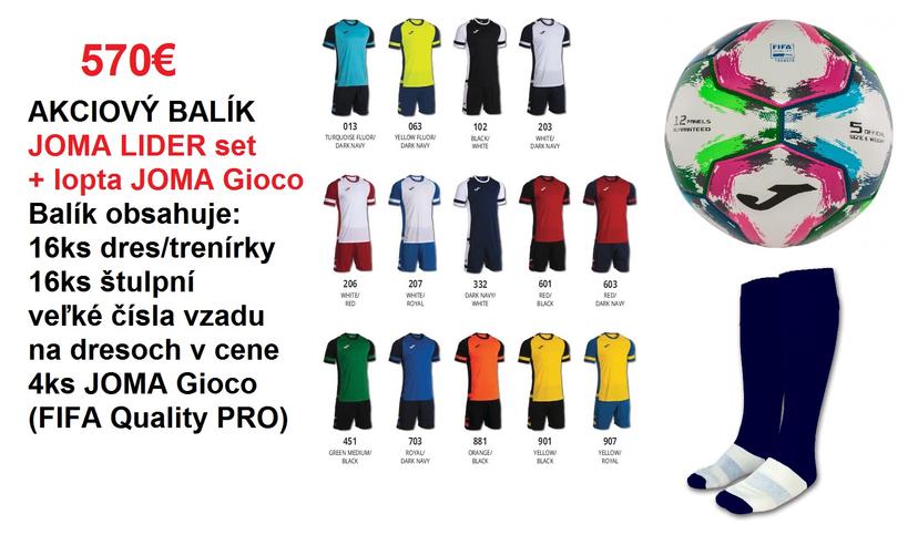Akciový balík - 16ks Joma Lider + 4lopty Joma Gioco - 104285_16_G