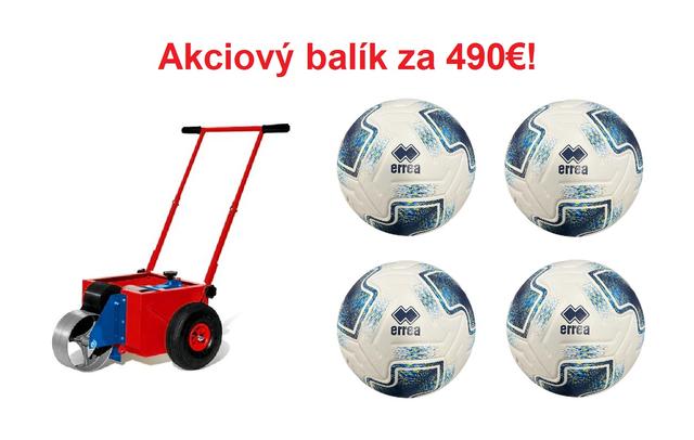 Akciový balík: futbalová lopta Errea New Gara - 4ks + latexová lajnovačka - AB_GARA_VINEX
