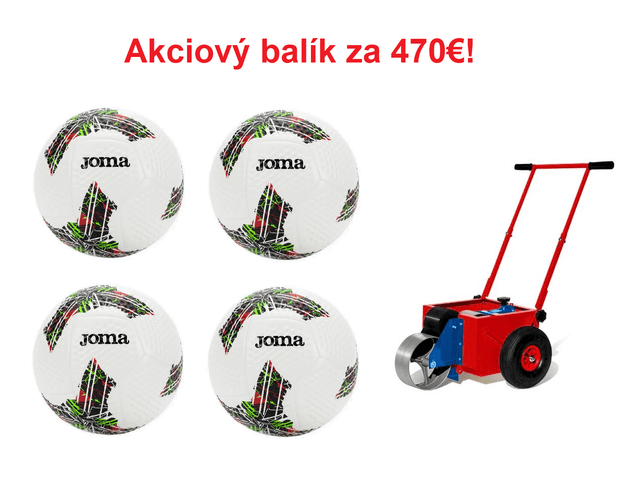 Akciový balík: futbalová lopta Joma Gioco III - 4ks + latexová lajnovačka - AB_GIOCO_VINEX