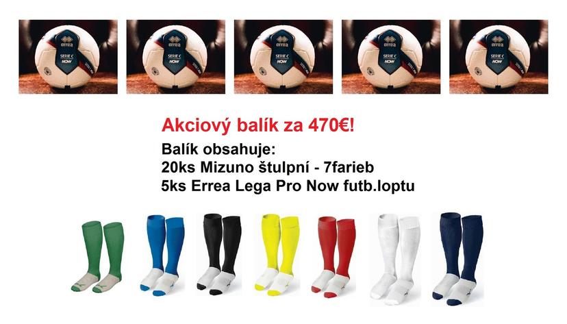 Akciový balík - 20ks Mizuno štulpne + 5ks Errea Lega Pro Now futb.lopta - AB_Mizuno_Lega Pro