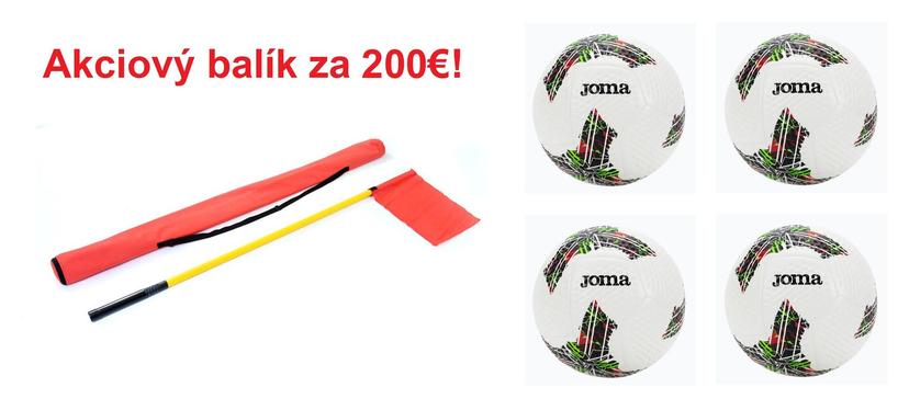 Akciový balík: rohové zástavky flexibilné s puzdrom - 1sada + futbalová lopta JOMA Gioco - 4ks - AB_CFG_GIOCO