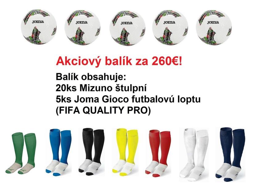 Akciový balík - 20ks Mizuno štulpne + 5ks Joma Gioco futb.lopta - AB_TRAD_GIOCO