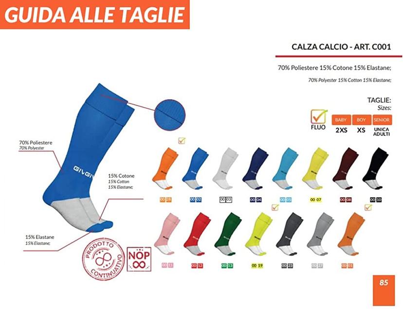 Štulpne 20ks Calza Calcio Tajbisport - calza