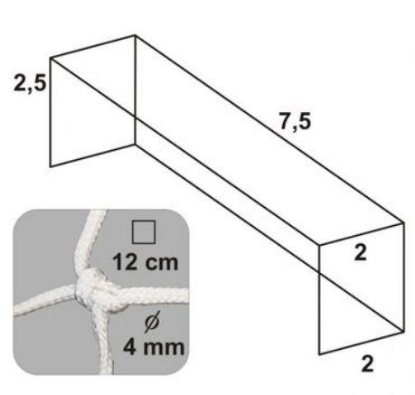 Sieť 7,5x2,5x2x2/12/4mm uzlová biela - 752504uzl