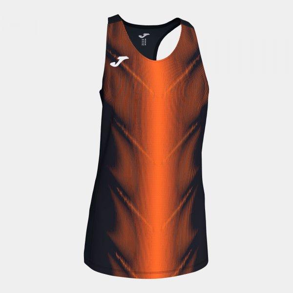 OLIMPIA T-SHIRT BLACK-ORANGE SLEEVELESS WOMAN - 900932.120 - 9998465846053