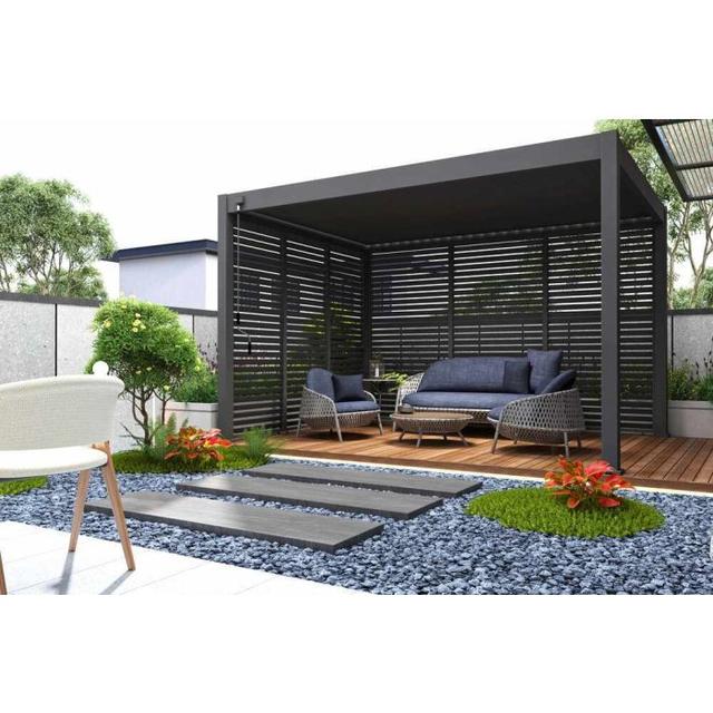 Bioklimatická pergola INTRO PLUS 4x3 m, hliník - voľne stojaca -  INTRO PLUS 4x3