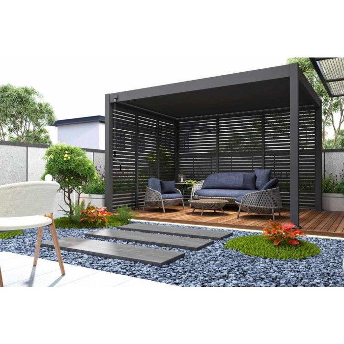 Bioklimatická pergola INTRO PLUS 4x3 m, hliník - voľne stojaca -  INTRO PLUS 4x3