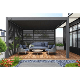 Bioklimatická pergola INTRO PLUS 4x3 m, hliník - voľne stojaca -  INTRO PLUS 4x3