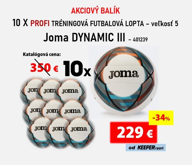 Akciový balík - 10 x PROFI tréningová futbalová lopta Joma DYNAMIC III - 401239-10