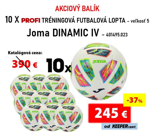 Akciový balík -  10 x PROFI futbalová tréningová lopta Joma DINAMIC IV - 401495.023-10