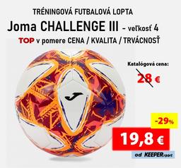 TRÉNINGOVÁ FUTBALOVÁ LOPTA   Joma CHALLENGE III - veľkosť 4 - TOP v pomere CENA / KVALITA / TRVÁCNOSŤ - 4-401484