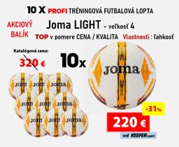 10 X PROFI TRÉNINGOVÁ FUTBALOVÁ LOPTA Joma LIGHT - veľkosť 4 - 10x light - 4