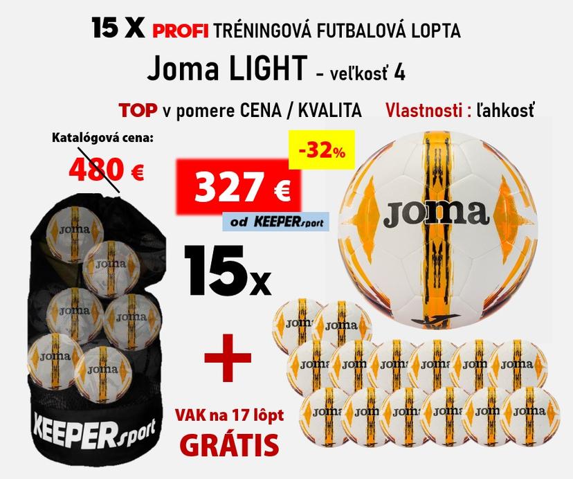 15 X PROFI TRÉNINGOVÁ FUTBALOVÁ LOPTA Joma LIGHT - veľkosť 4 - 15x light - 4