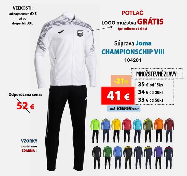 Vychádzková SÚPRAVA JOMA CHAMPIONSCHIP VIII. 104201  - s - 104201