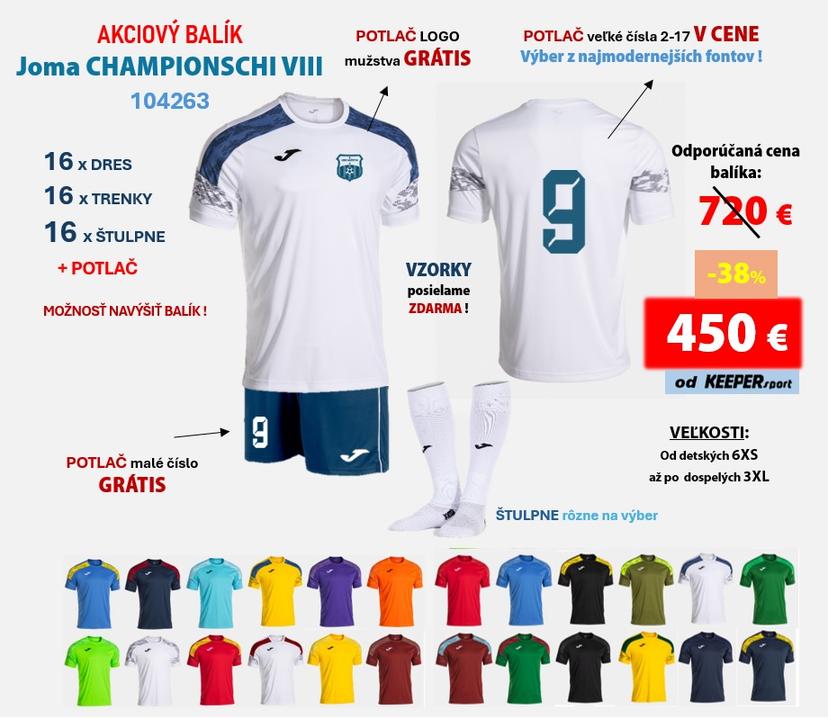 AKCIOVÝ BALÍK hráčskych setov JOMA CHAMPIONSCHIP VIII + potlač - b - 104263