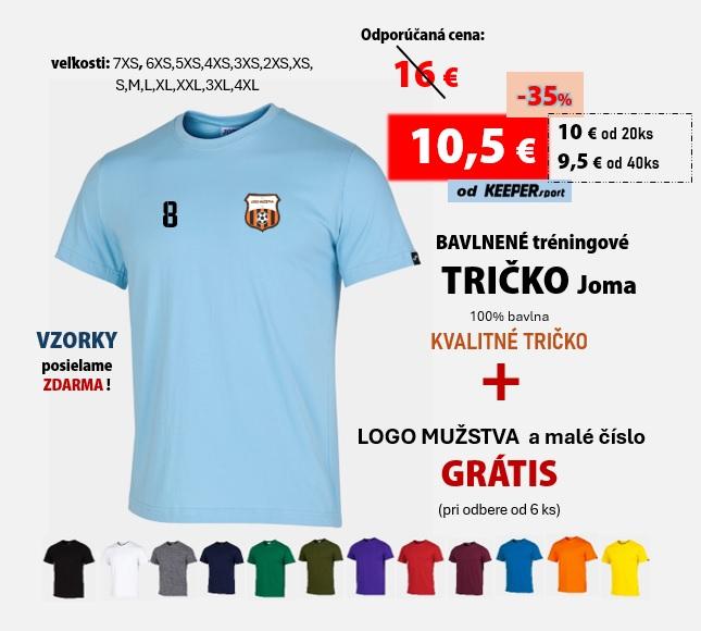 Tréningové TRIČKO Joma - 100% bavlna + LOGO mužstva a malé číslo GRÁTIS - tr-101739