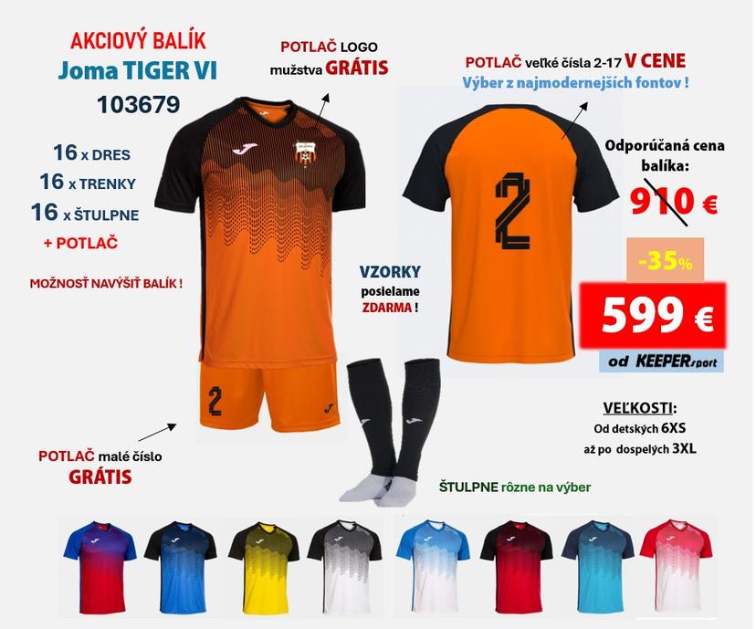 AKCIOVÝ BALÍK Joma TIGER VI + potlač - b - 10367