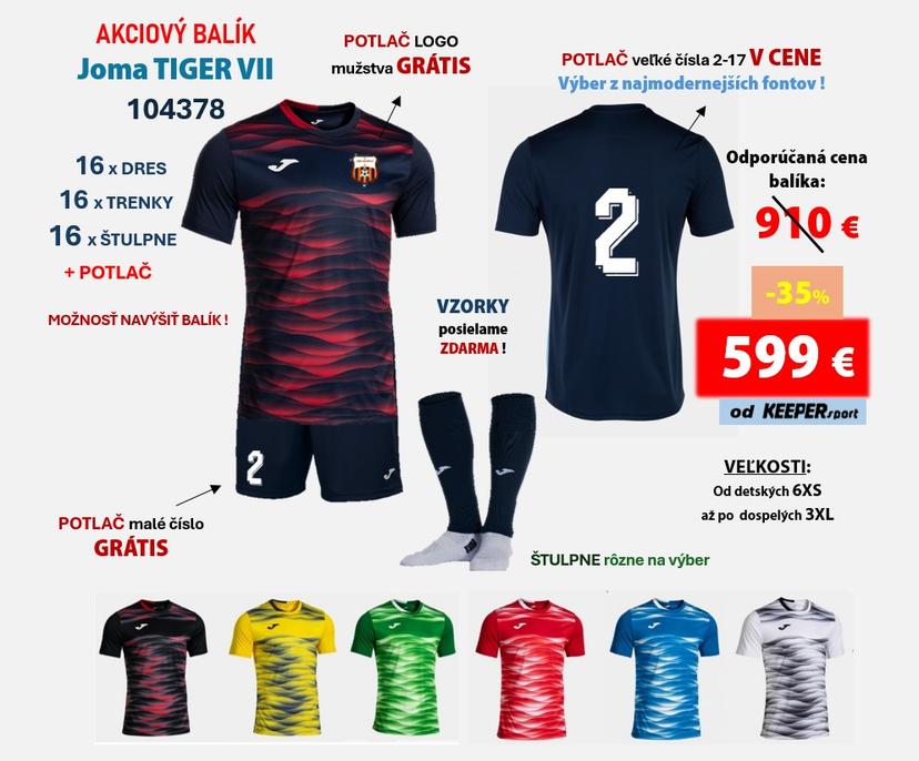 AKCIOVÝ BALÍK Joma TIGER VII + potlač - b - 104378