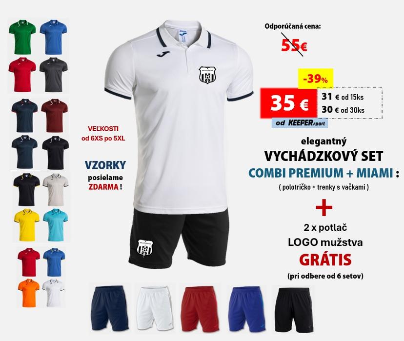 elegantný VYCHÁDZKOVÝ SET COMBI PREMIUM polotričko + trenky s vačkami + potlač - VS - 104493