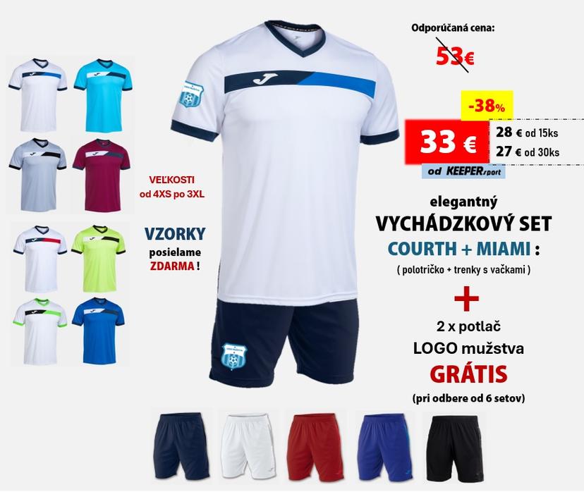 elegantný VYCHÁDZKOVÝ SET COURTH tričko + trenky s vačkami  + potlač - VS - 103212