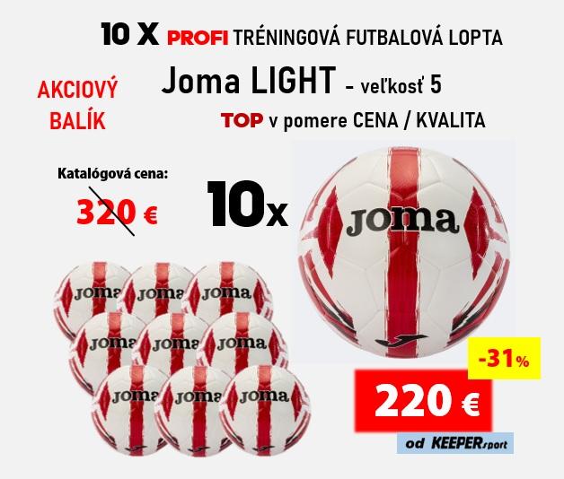 10 X PROFI TRÉNINGOVÁ FUTBALOVÁ LOPTA Joma LIGHT - veľkosť 5 - 10x light - č - 5