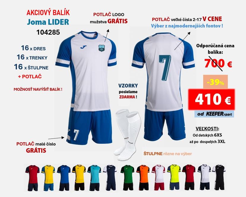AKCIOVÝ BALÍK hráčskych setov JOMA LIDER + potlač - b - 104285
