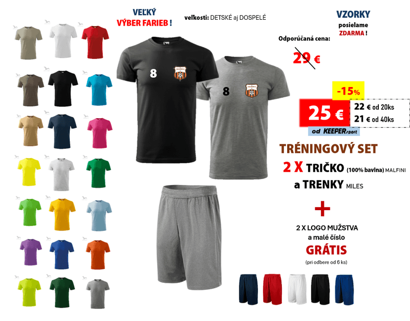 TRÉNINGOVÝ SET (UPGRADE) -  2x Tričko a trenky +  2x logo GRÁTIS - 2x 2TAmal - set
