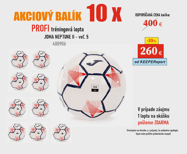 10 x PROFI tréningová lopta JOMA NEPTUNE II - 400906.206 - 400906.206 - 10 x