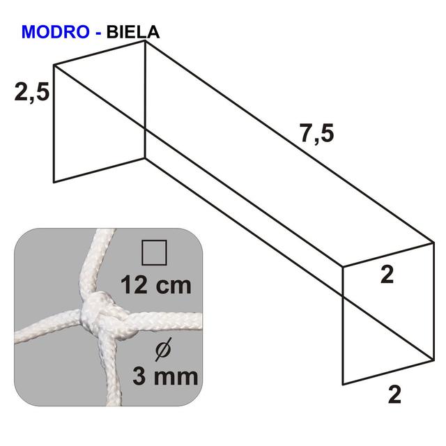 KV Řezáč Futbalová sieť 7,5x2,5x2x2/12/3mm modro - biela - 23_14985242026