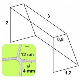 KOSIKSIETE Futbalová sieť 3x2x0,8x1,2/12/4mm biela - S744120443