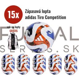 15x Zápasová lopta adidas Tiro Competition s vakom - HT2426-4-sada