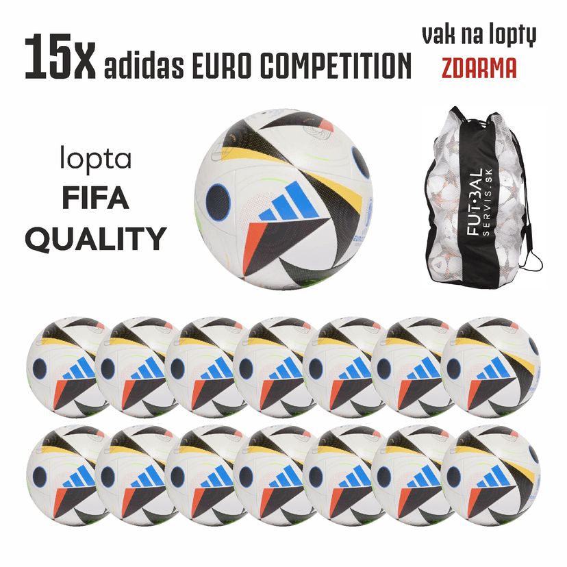 Sada 15 lôpt adidas EURO Competition+vak ZDARMA - IN9365-4-sada