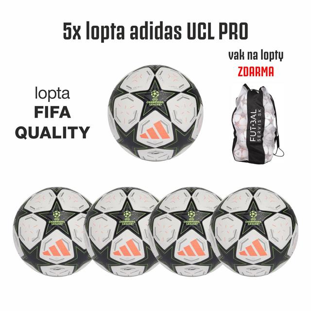 5x zápasová lopa adidas UCL PRO+vak ZDARMA! - UCL23-sada