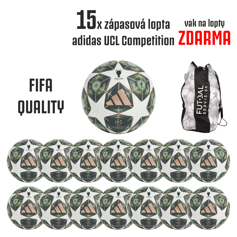 AKCIA!15x zápasová lopta adidas UCL Competition+vak ZDARMA! - JH1288-15-4