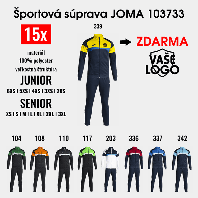 AKCIA!15x súprava Joma 103733 s potlačou - 103733-sada