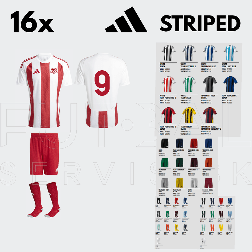 Zápasová sada adidas STRIPED26 16ks s potlačou - striped26-jr