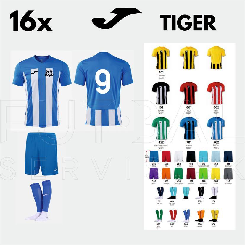 Zápasová sada JOMA TIGER 16ks s potlačou - sadatiger8
