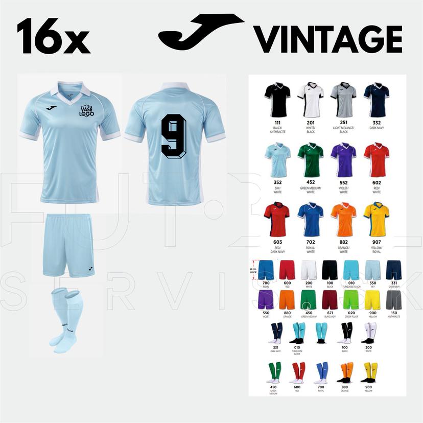 Zápasová sada Joma Vintage 16ks s potlačou - VINTAGE