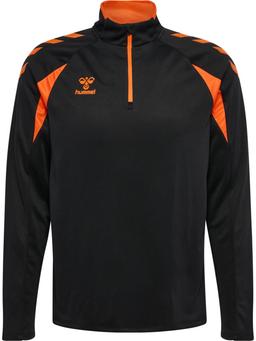 HUMMEL mikina hmlcore 2.0 half zip BLACK/ORANGE TIGER - 230833-2461-128