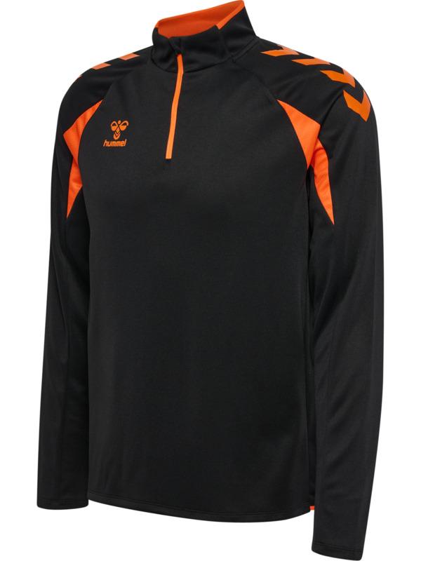 HUMMEL mikina hmlcore 2.0 half zip BLACK/ORANGE TIGER - 230833-2461-128