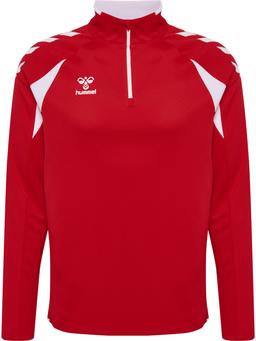HUMMEL mikina hmlcore 2.0 half zip TRUE RED/WHITE - 230833-3946-128