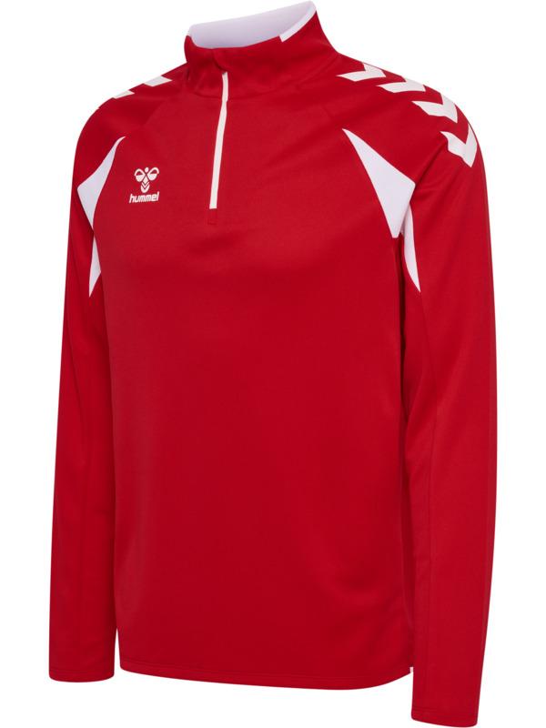 HUMMEL mikina hmlcore 2.0 half zip TRUE RED/WHITE - 230833-3946-128
