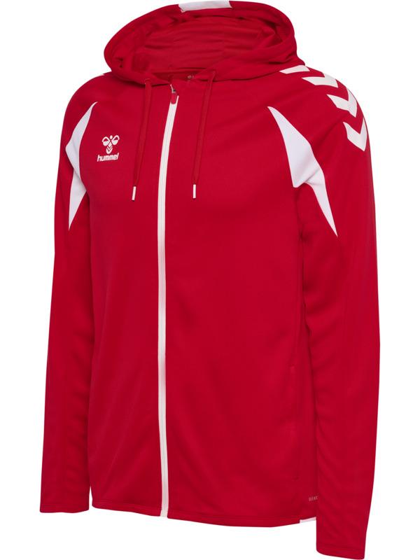 HUMMEL mikina hmlCORE 2.0 ZIP HOODIE TRUE RED/WHITE - 230854-3946-116