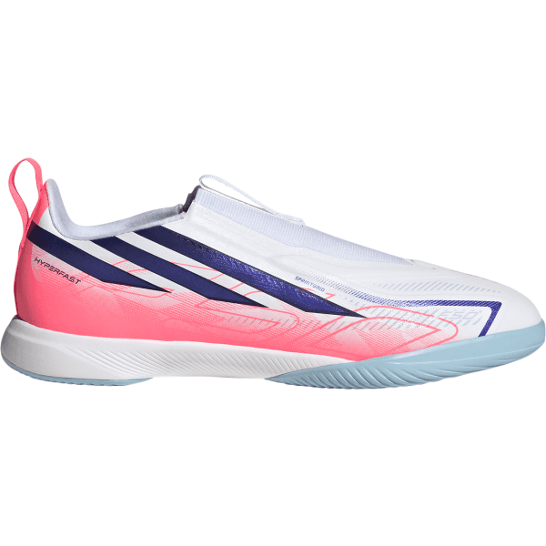 Detské sálové kopačky bez šnúrok adidas F50 Hyperfast League Laceless IN - 4068818198186