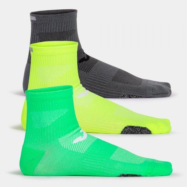RUNNING NIGHT SOCKS FLUOR GREEN GREY - 400777.22635-38_424813
