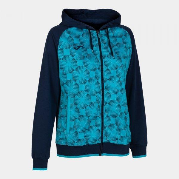 SUPERNOVA III ZIP-UP HOODIE NAVY FLUOR TURQUOISE - 901430.342M_409884