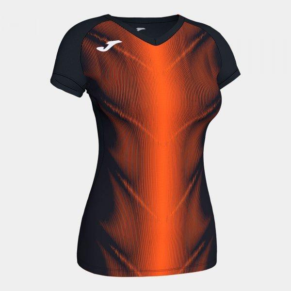 OLIMPIA T-SHIRT BLACK-ORANGE S/S WOMAN - 900933.1202XS_407633
