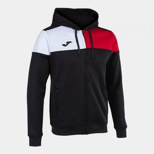 CREW V ZIP-UP HOODIE BLACK RED - 103087.106S_389294