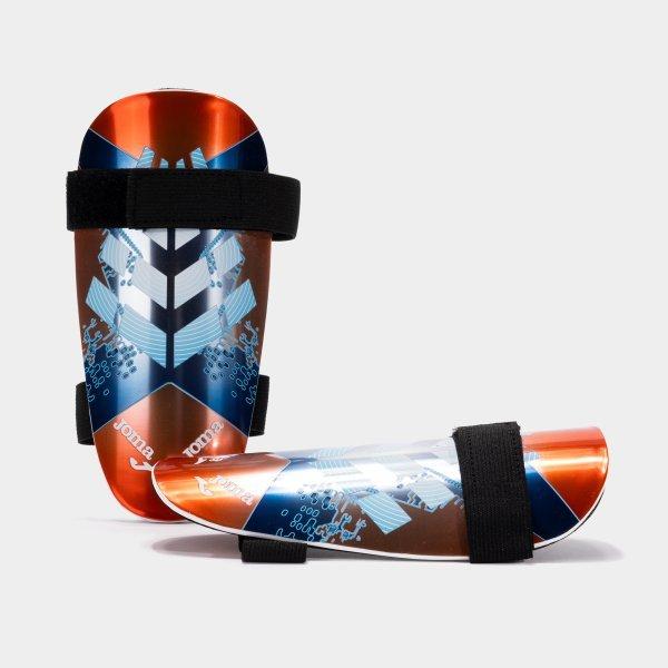 DEFENSE SHIN GUARDS FLUOR CORAL BLUE - 401677.043L_355803
