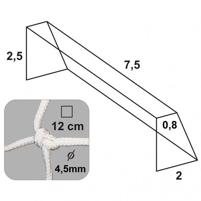 Sieť na futbalovú bránu BF - dvojfarebná/pruhovaná - 56081911DF